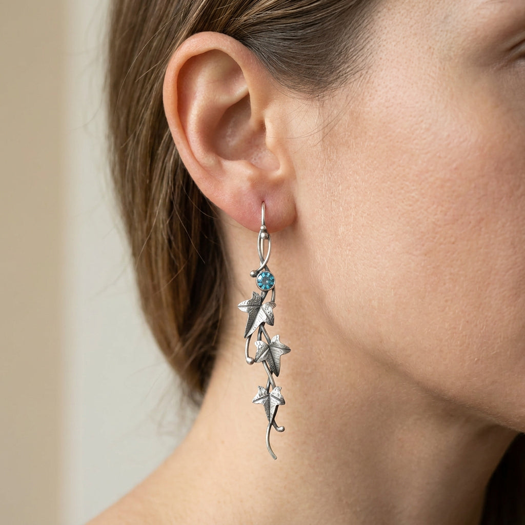 Nina – Boucles d'oreilles vintage en forme de feuille de fée