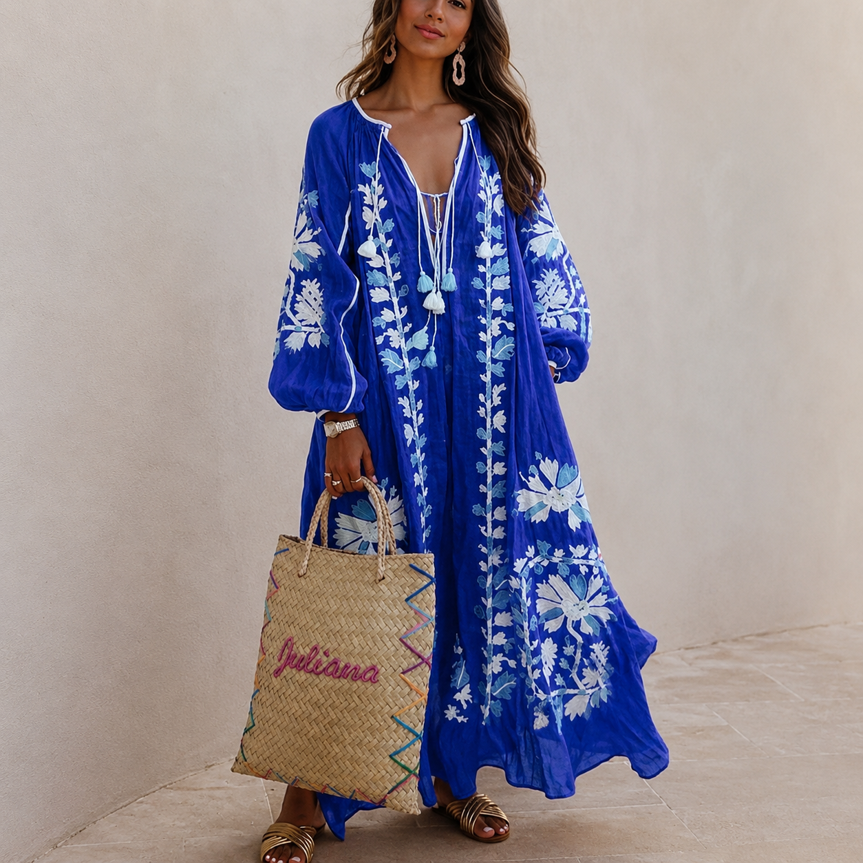Nelia - Robe d'été bohème décontractée avec imprimé floral