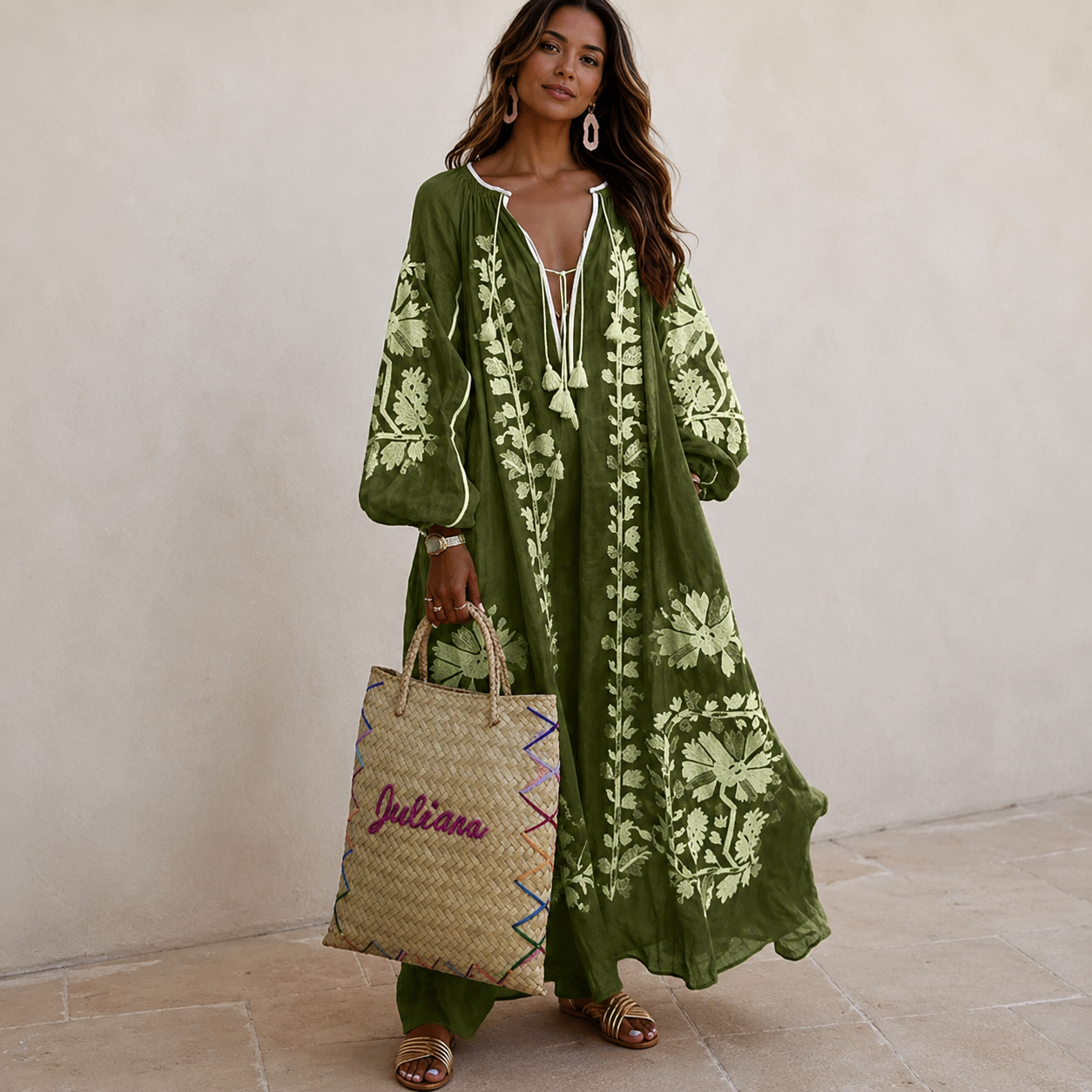 Nelia - Robe d'été bohème décontractée avec imprimé floral