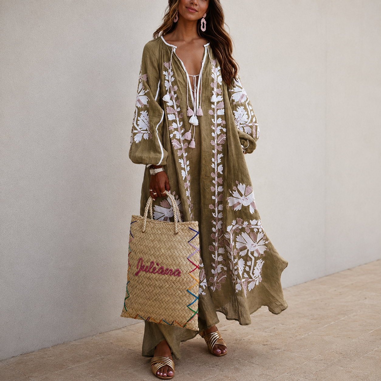 Nelia - Robe d'été bohème décontractée avec imprimé floral