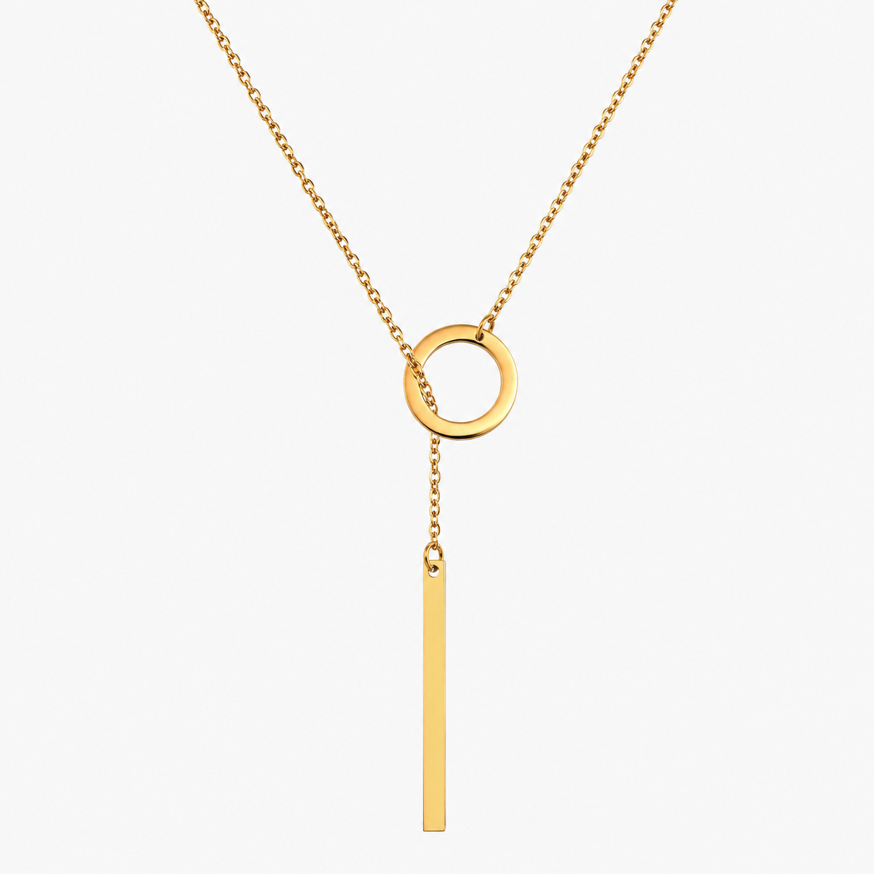 Blythe – Collier lariat en or avec barre