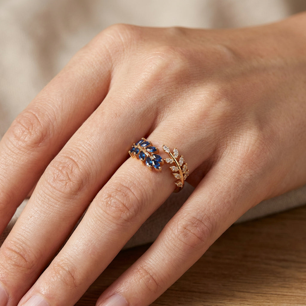 Vivara – Bague dorée en saphir