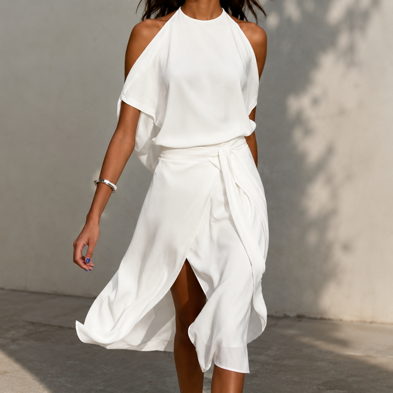 Celestine - Robe midi avec ourlet asymétrique
