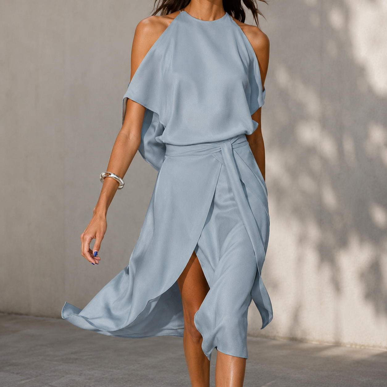 Celestine - Robe midi avec ourlet asymétrique