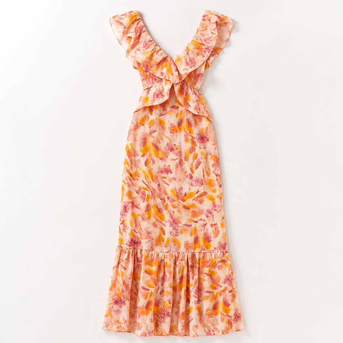 Hazel - Élégante robe à motifs et volants pour femmes