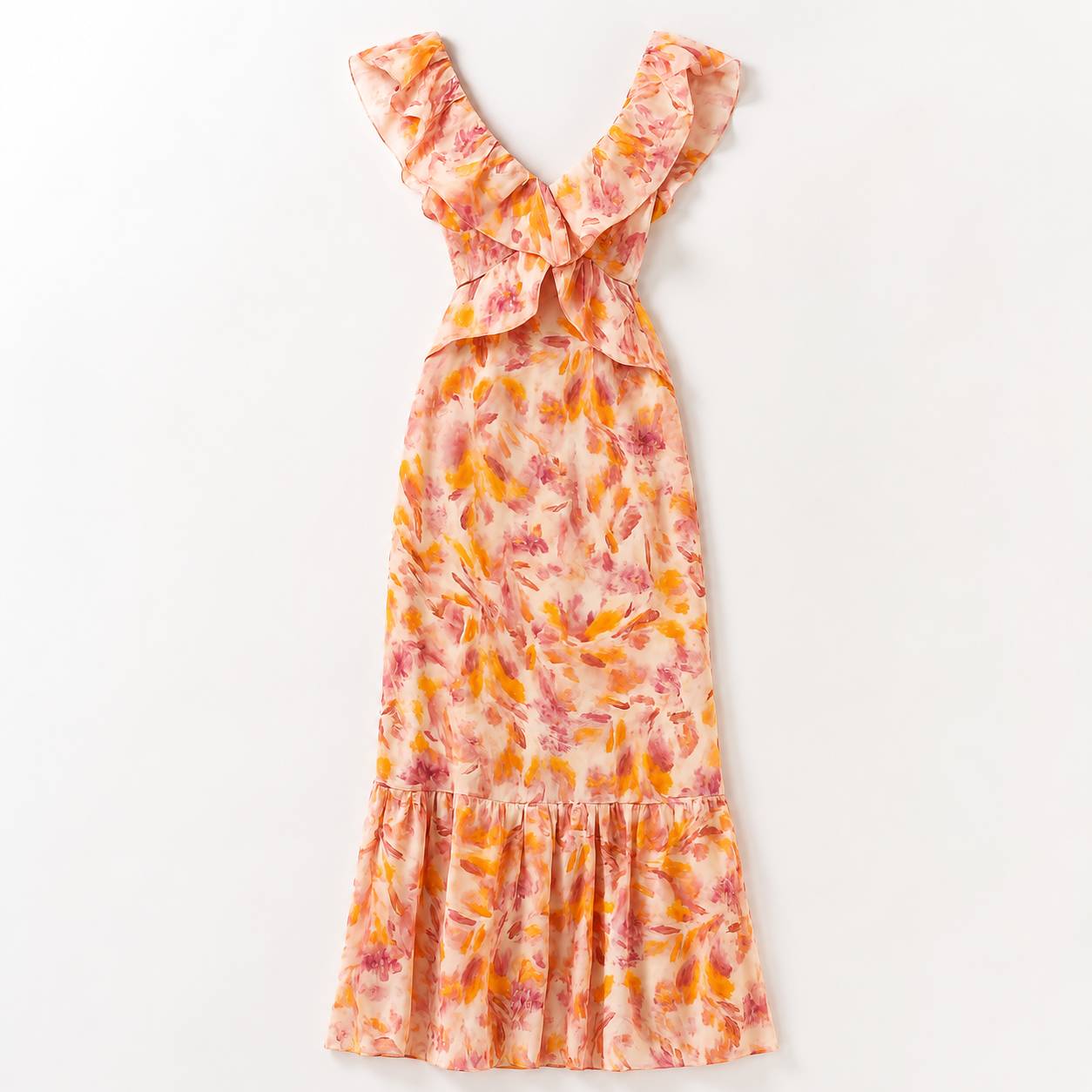 Hazel - Élégante robe à motifs et volants pour femmes