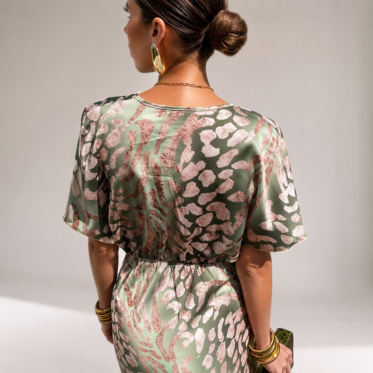 Teodora - Robe maxi glamour avec col en V pour femmes