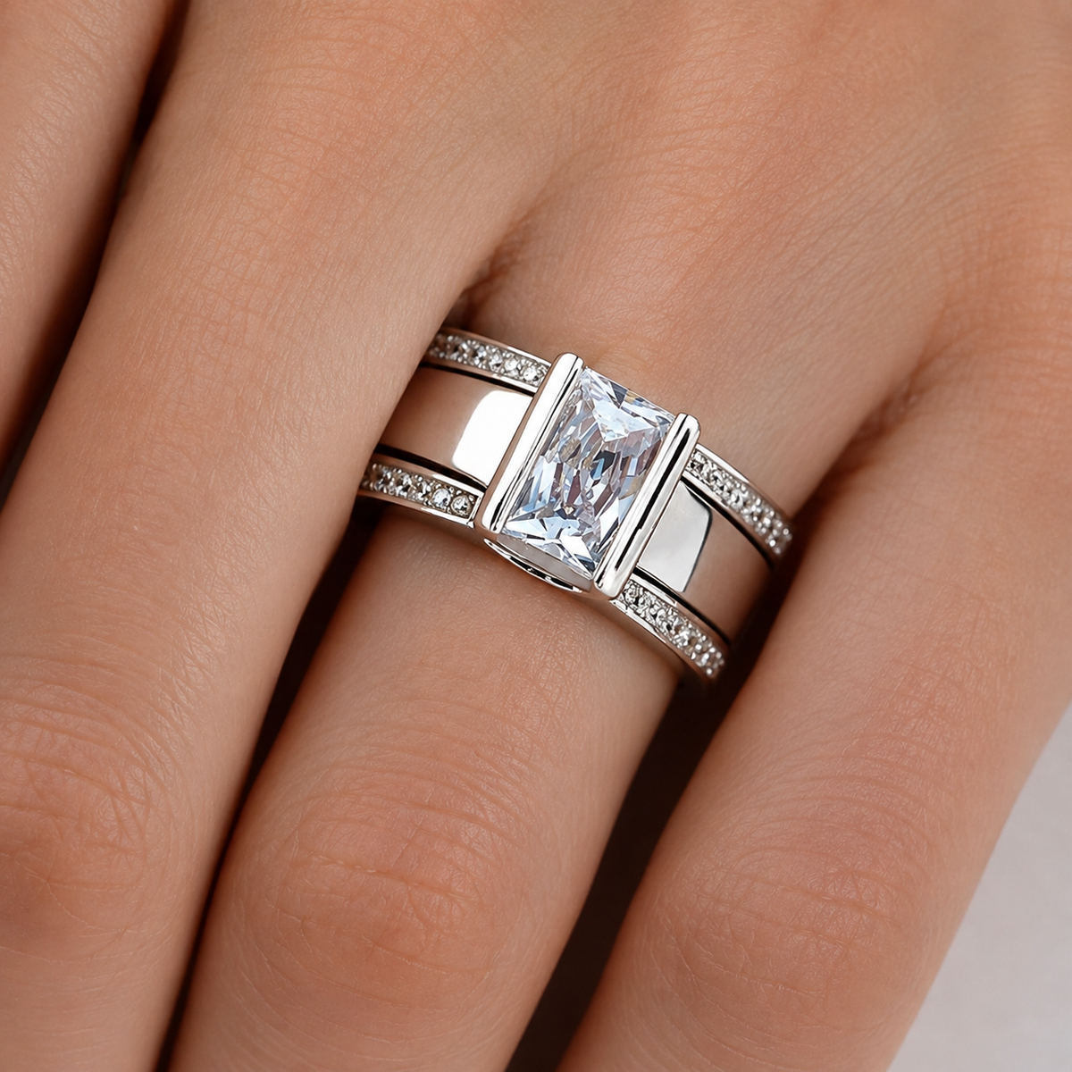 Clemence – Bague Vintage avec Verre Incrusté