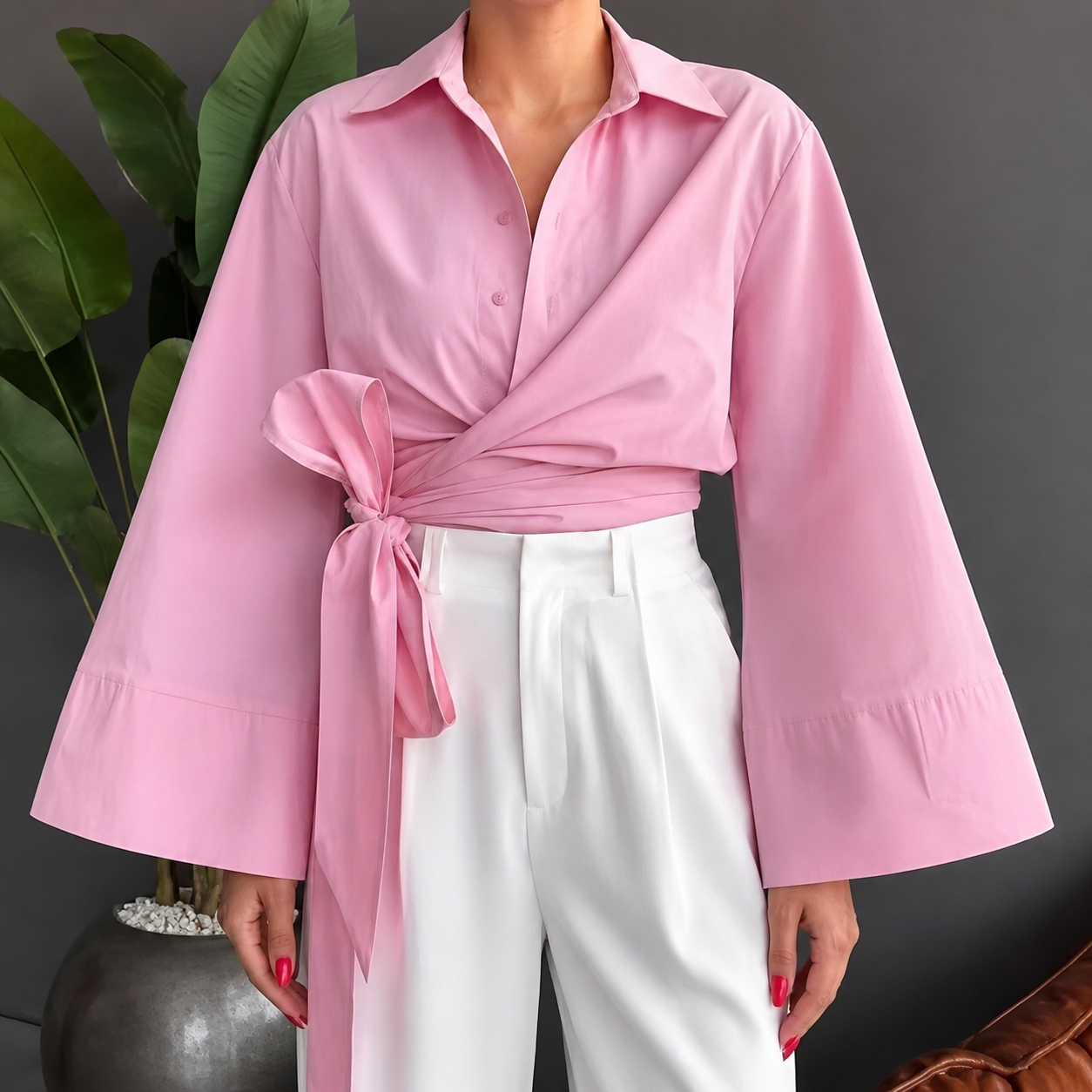 Shania - Haut ample stylé avec ceinture pour femmes