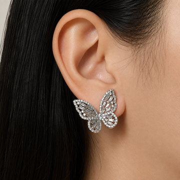 Deirdre - Boucles d'oreilles en papillon en argent