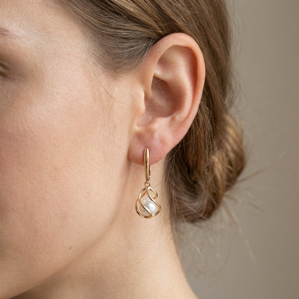 Elena – Boucles d'oreilles élégantes en perles en or