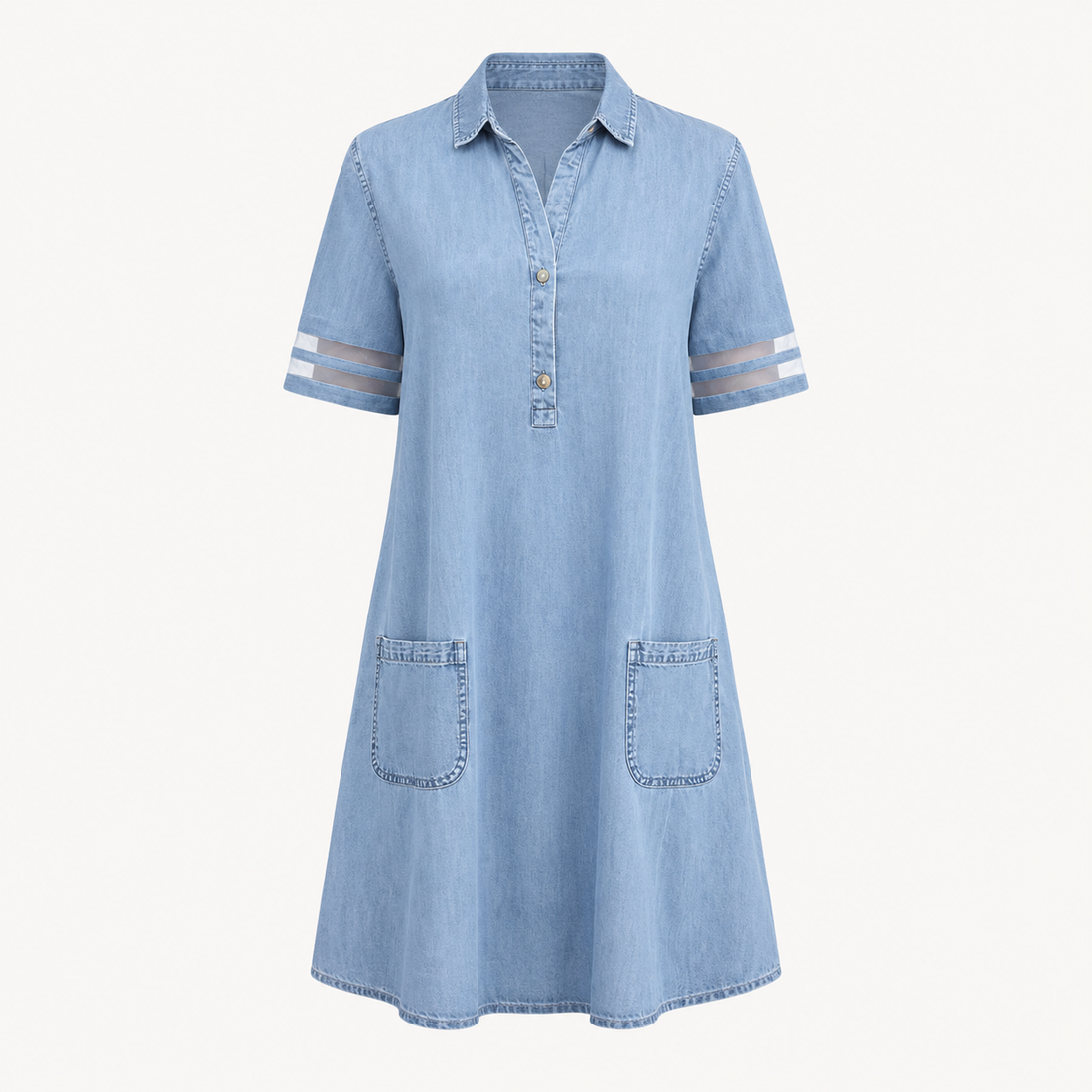 Sandra - Robe en jean élégante avec poches latérales pour femmes