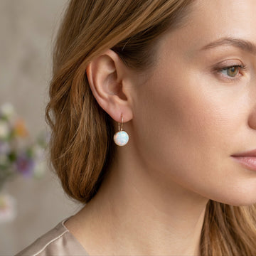 Mireya – Boucles d'oreilles vintage en or avec pierre d'opale