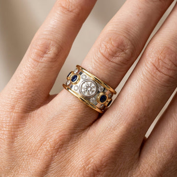 Sierra – Bague dorée vintage avec zircon serti