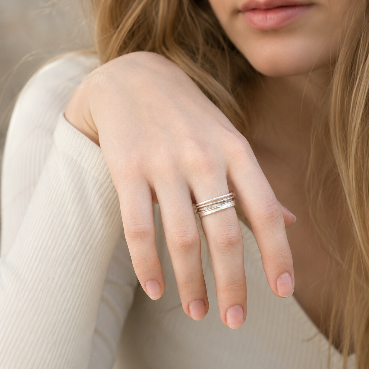 Shane – bague en argent avec revêtement doré
