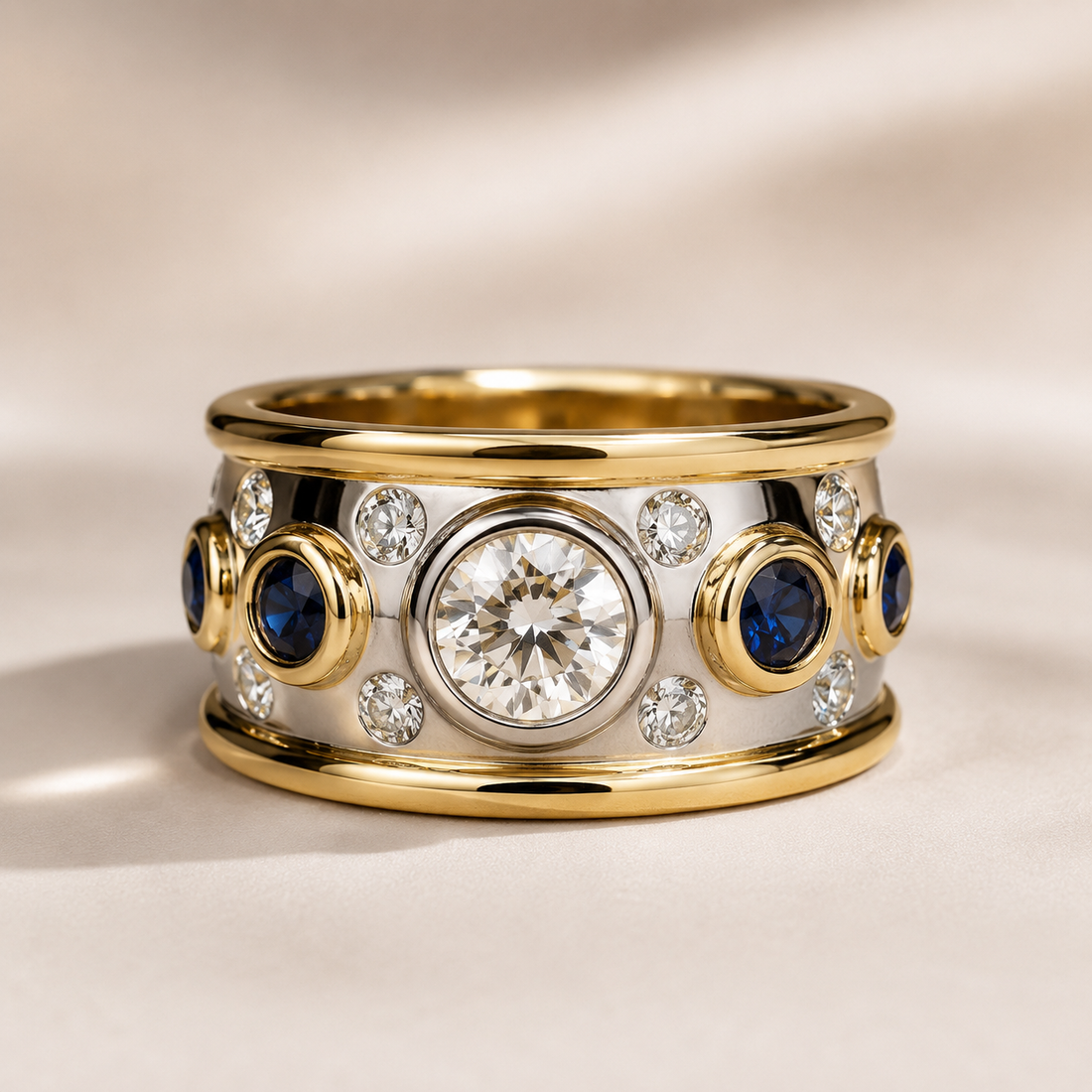 Sierra – Bague vintage brillante au design serti
