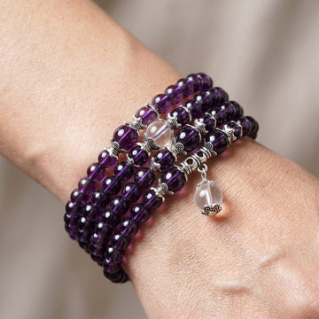 Mia – Bracelet et collier spirituel en améthyste