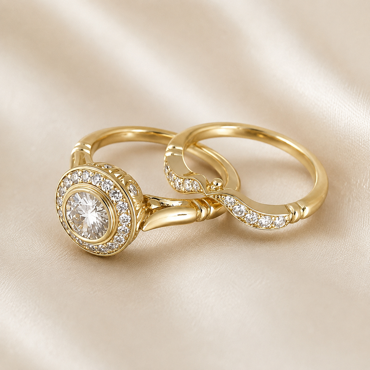 Beatrice – Pack de Bagues en Or Vintage avec Zircon