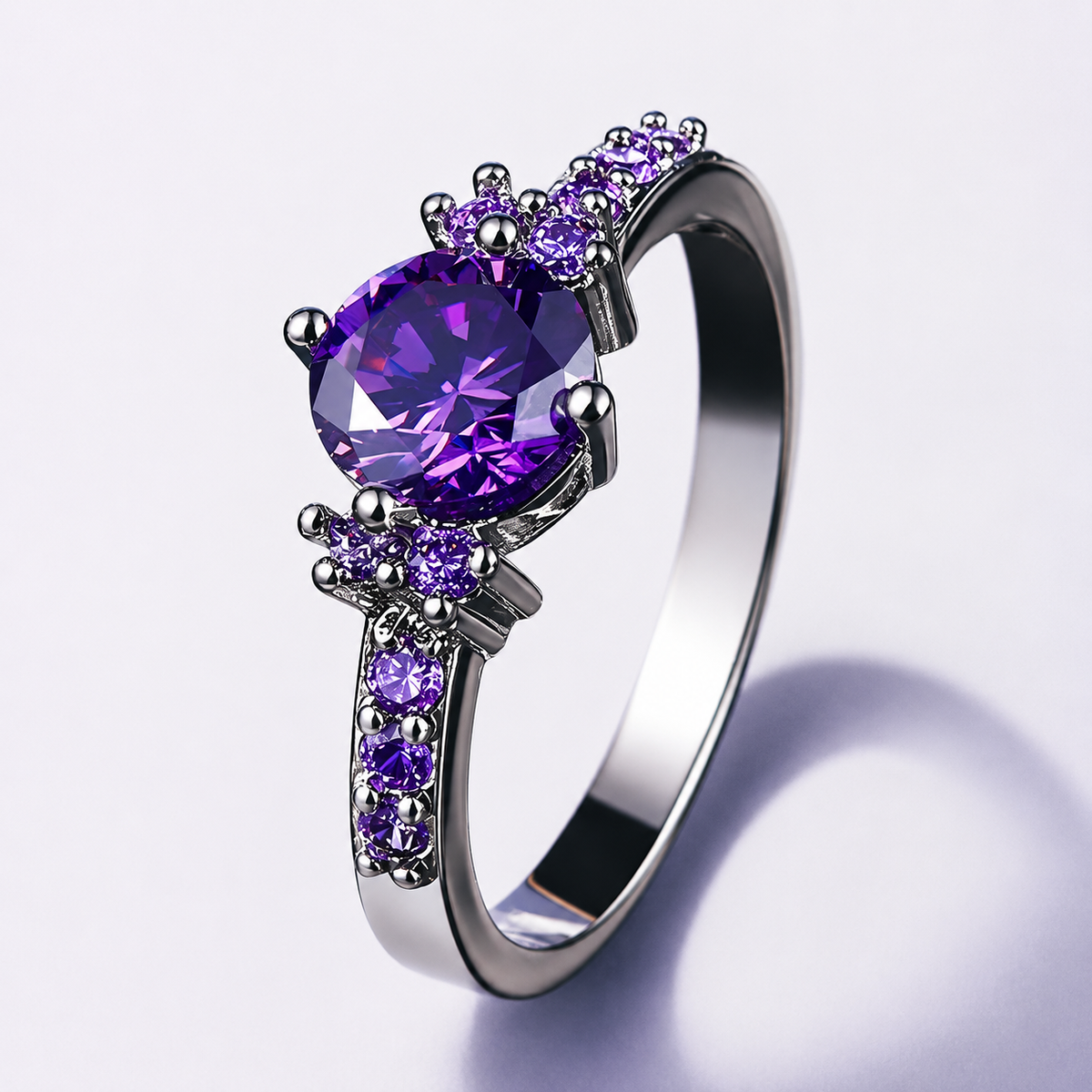 Coralie – Bague en améthyste violette