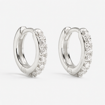 Cleo - Huggies de micro pavé en argent