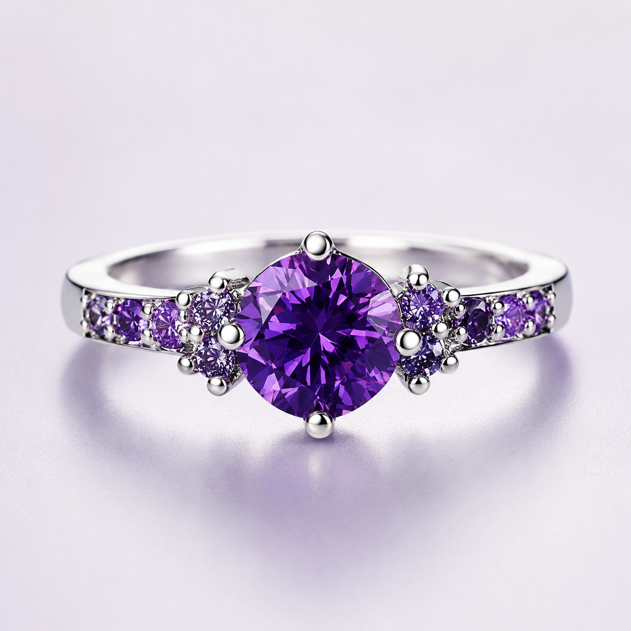 Coralie – Bague en améthyste violette