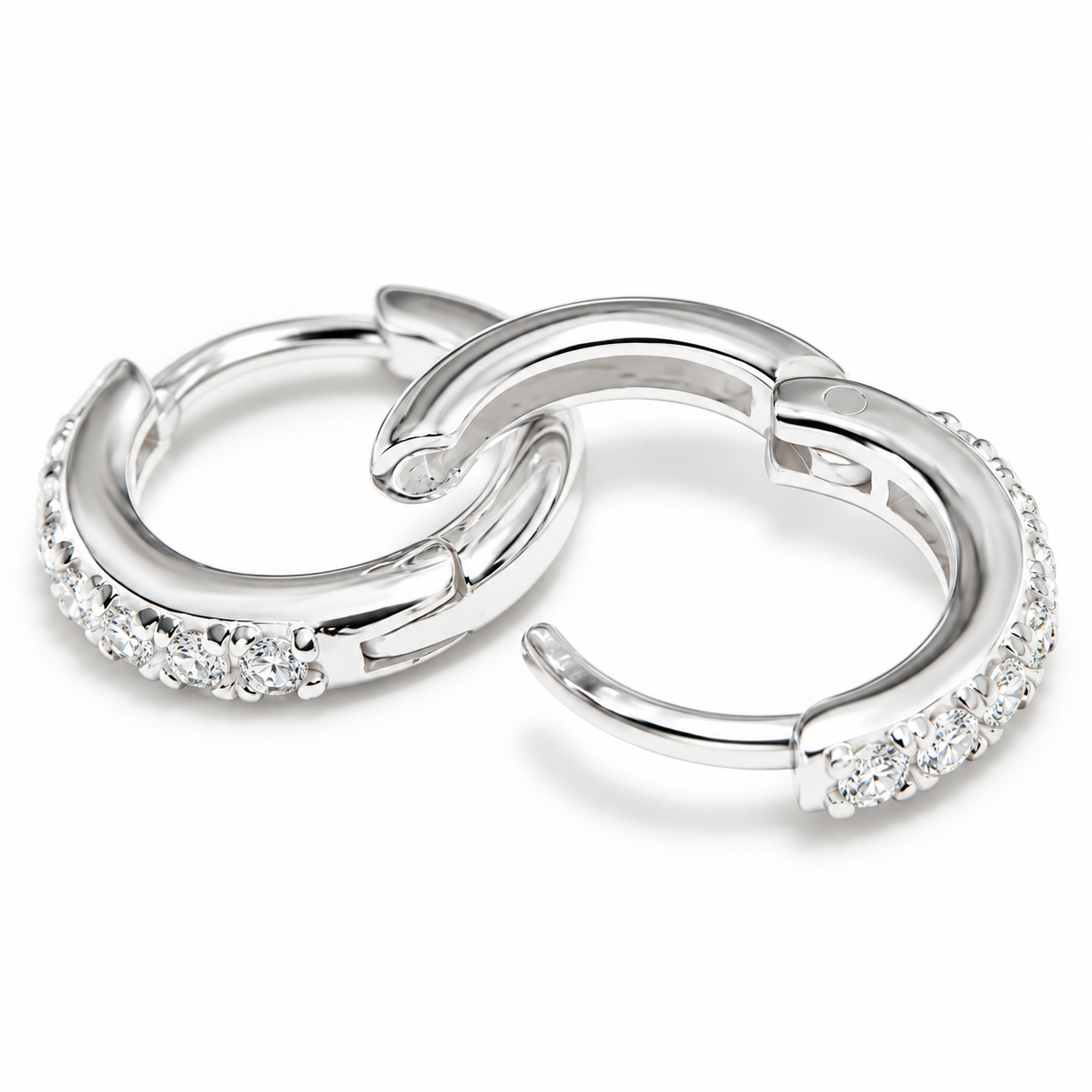 Cleo - Huggies de micro pavé en argent