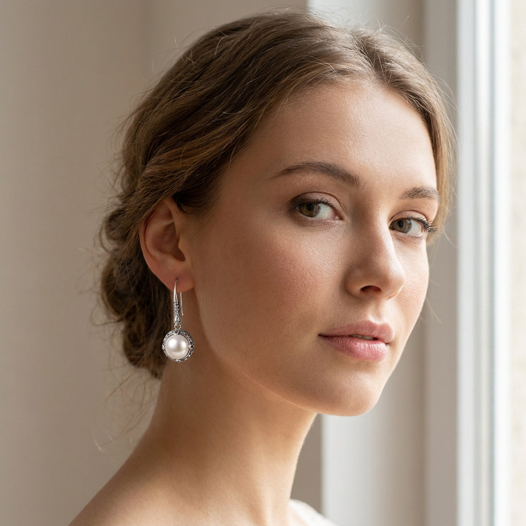 Rosalie – Boucles d'oreilles en argent et perles