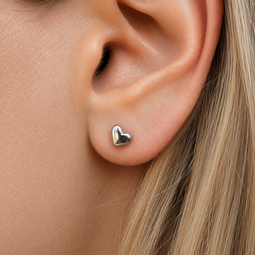 Boucles d'oreilles Mini Cœur en Argent Sterling