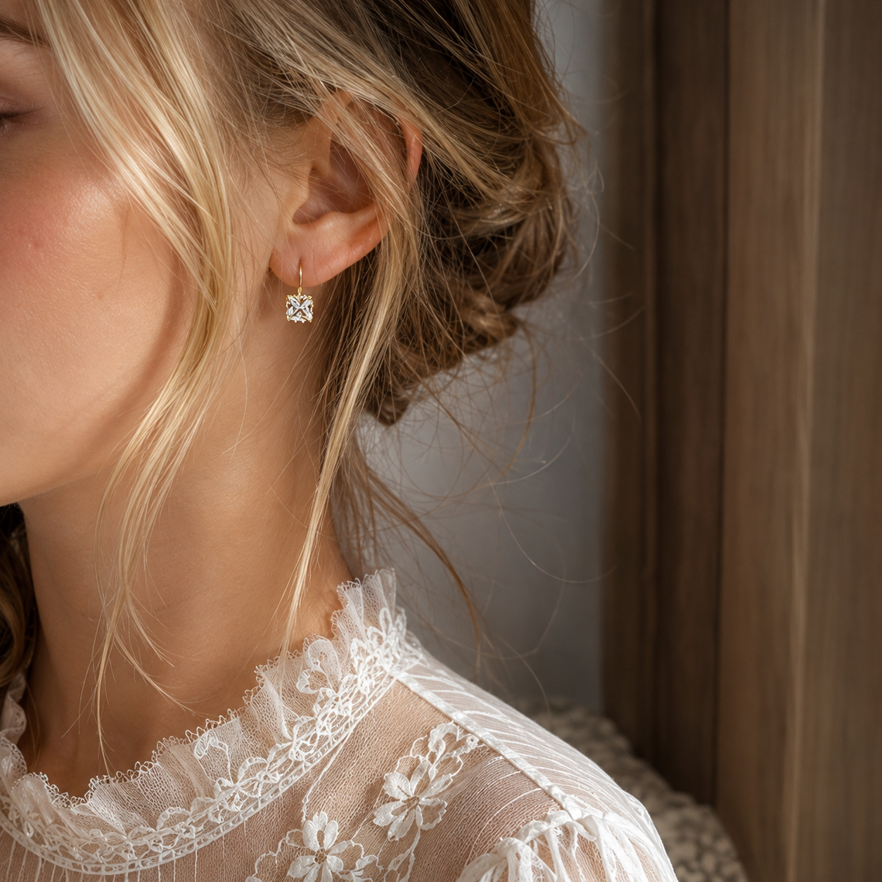 Cameron – Boucles d'oreilles en or et zircon cubique