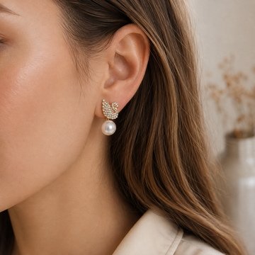 Boucles d'oreilles en perle Schwan