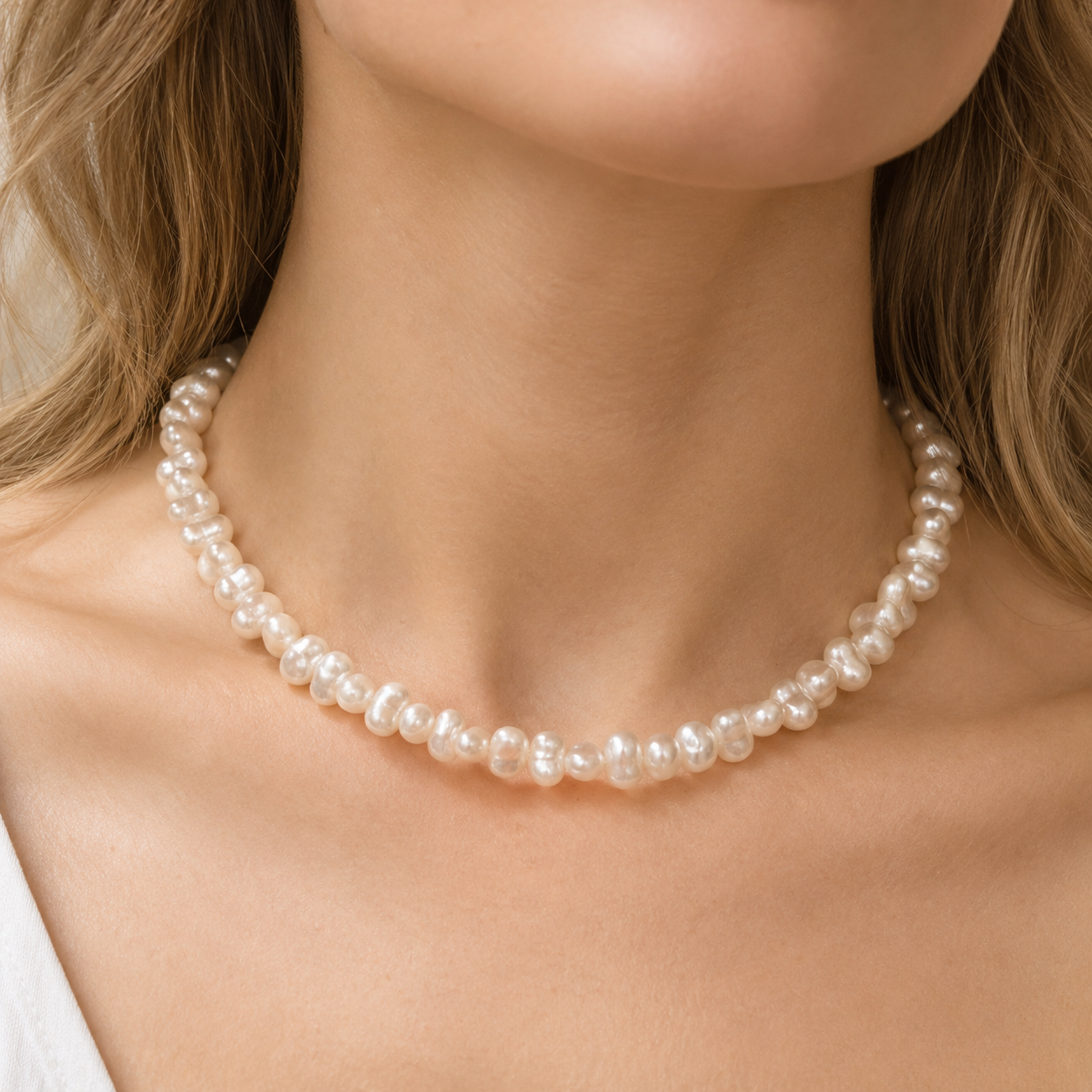 Stella - collier de perles en grappe