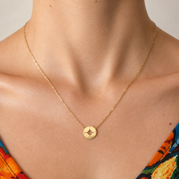 Runder Kompass - Collier de charme