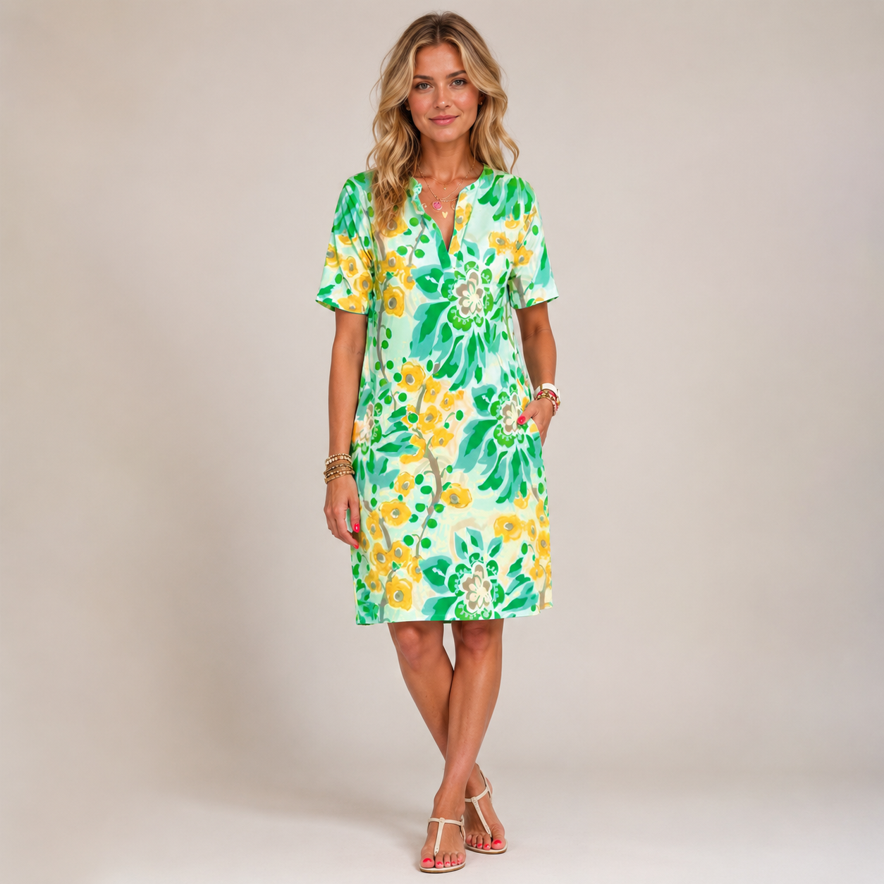 Abbie - Robe élégante à motif floral pour femmes