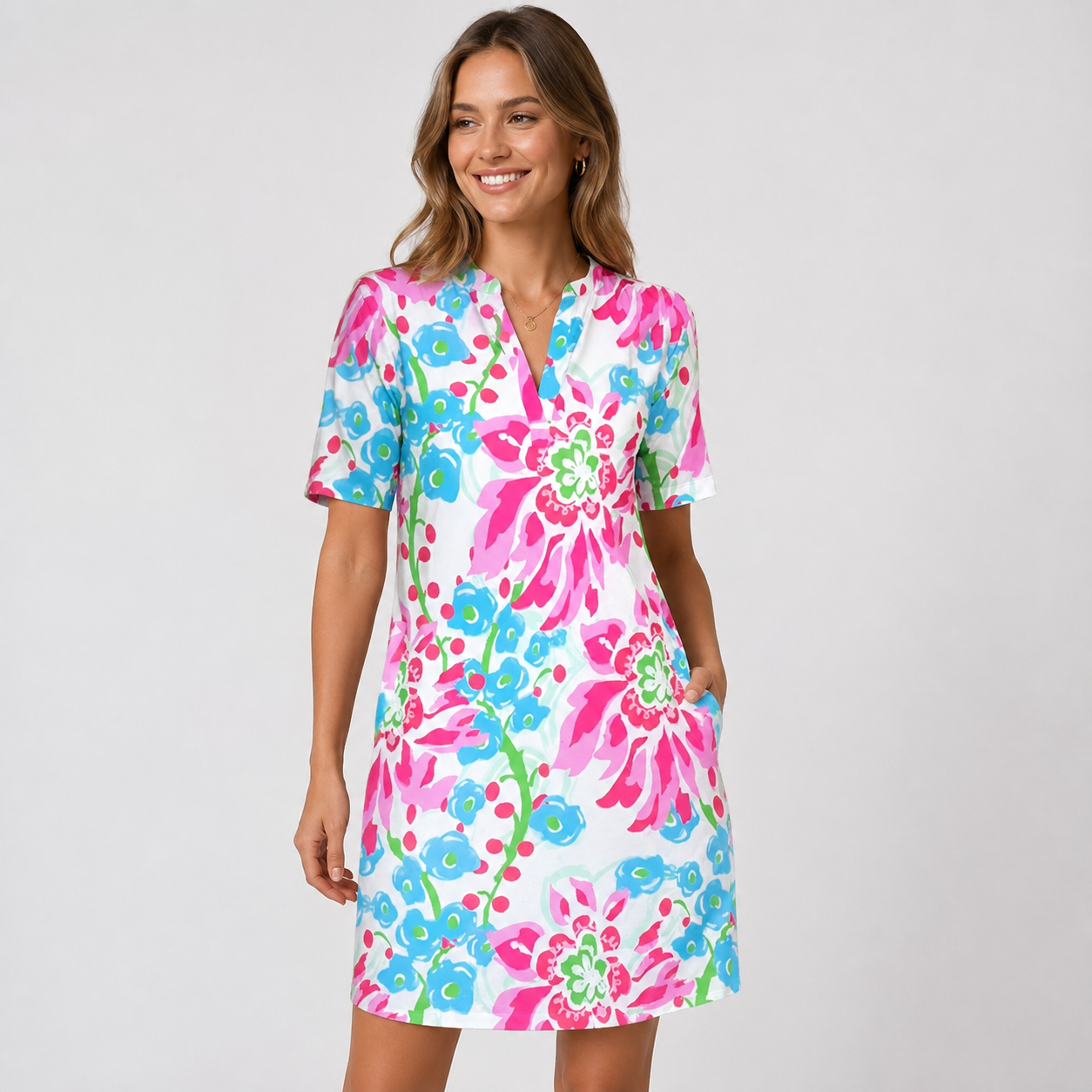 Abbie - Robe élégante à motif floral pour femmes