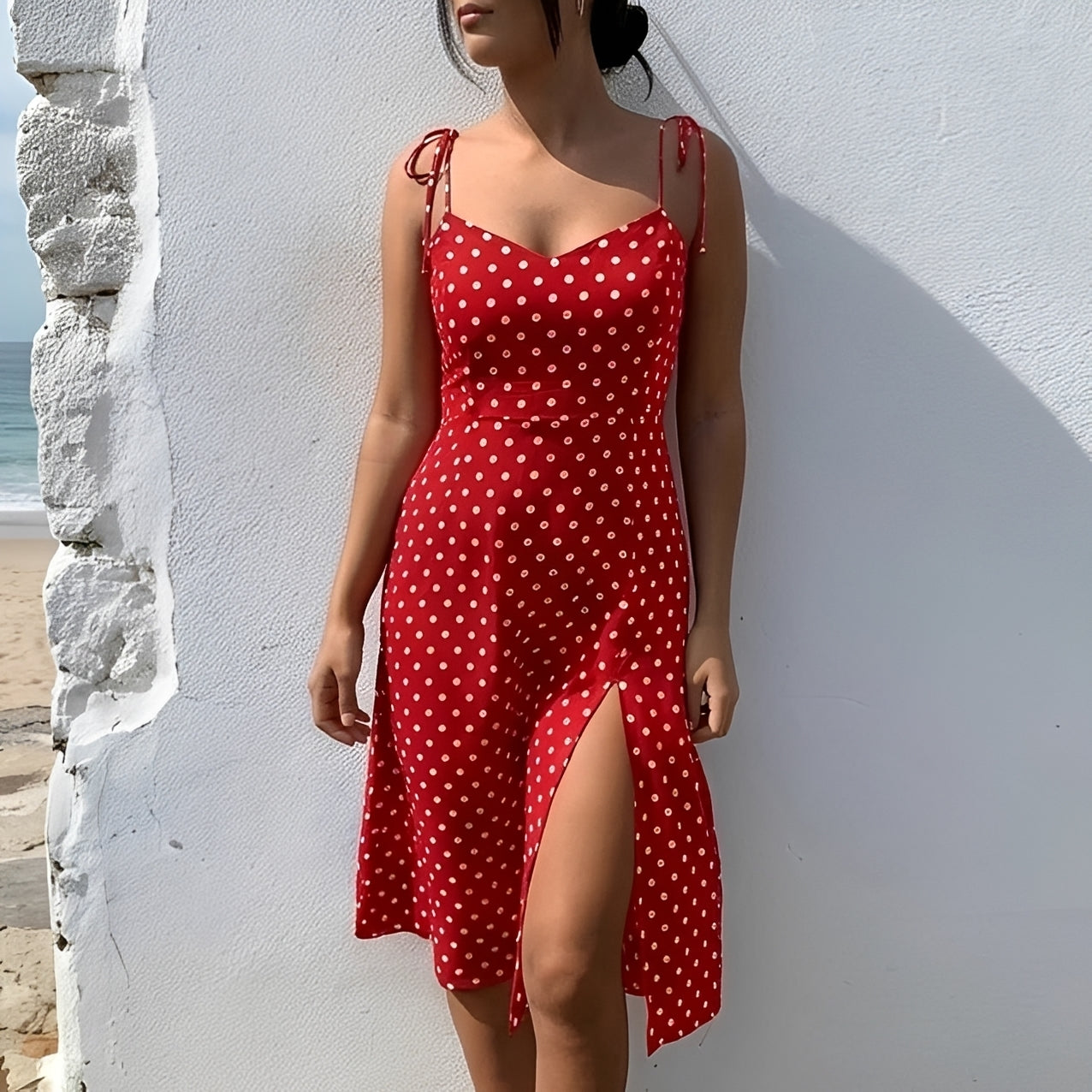 Ryley - Robe Midi à Pois Élégante