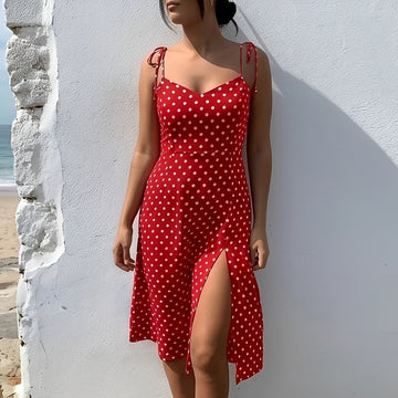 Ryley - Robe Midi à Pois Élégante