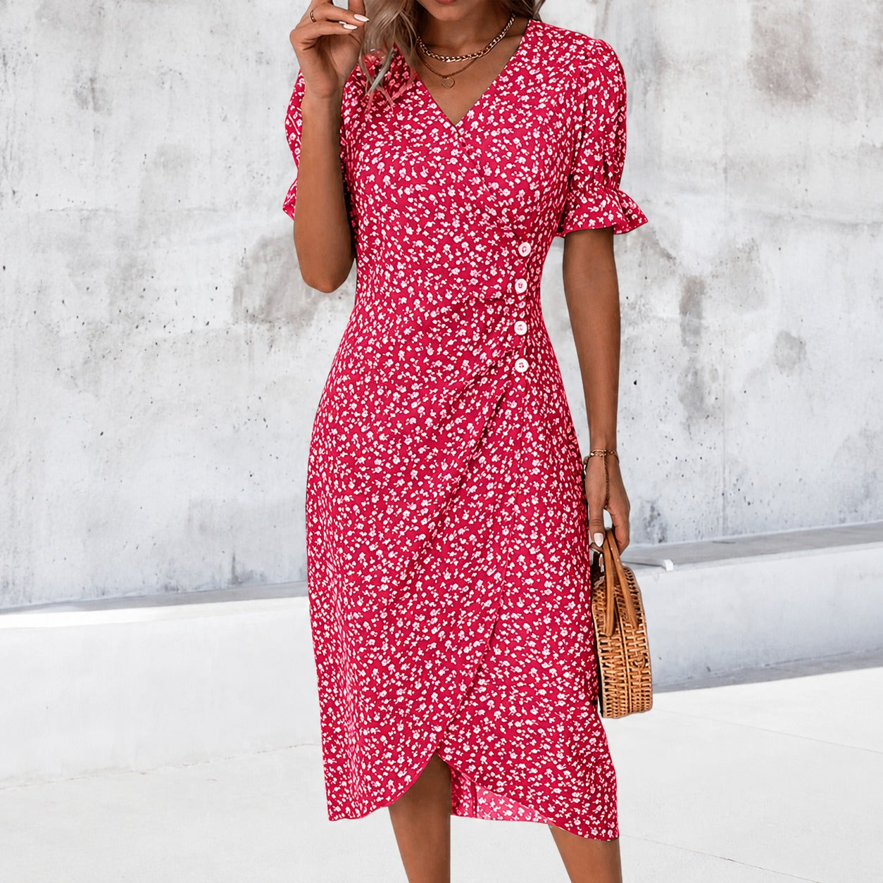 Gabriella - Robe florale asymétrique élégante