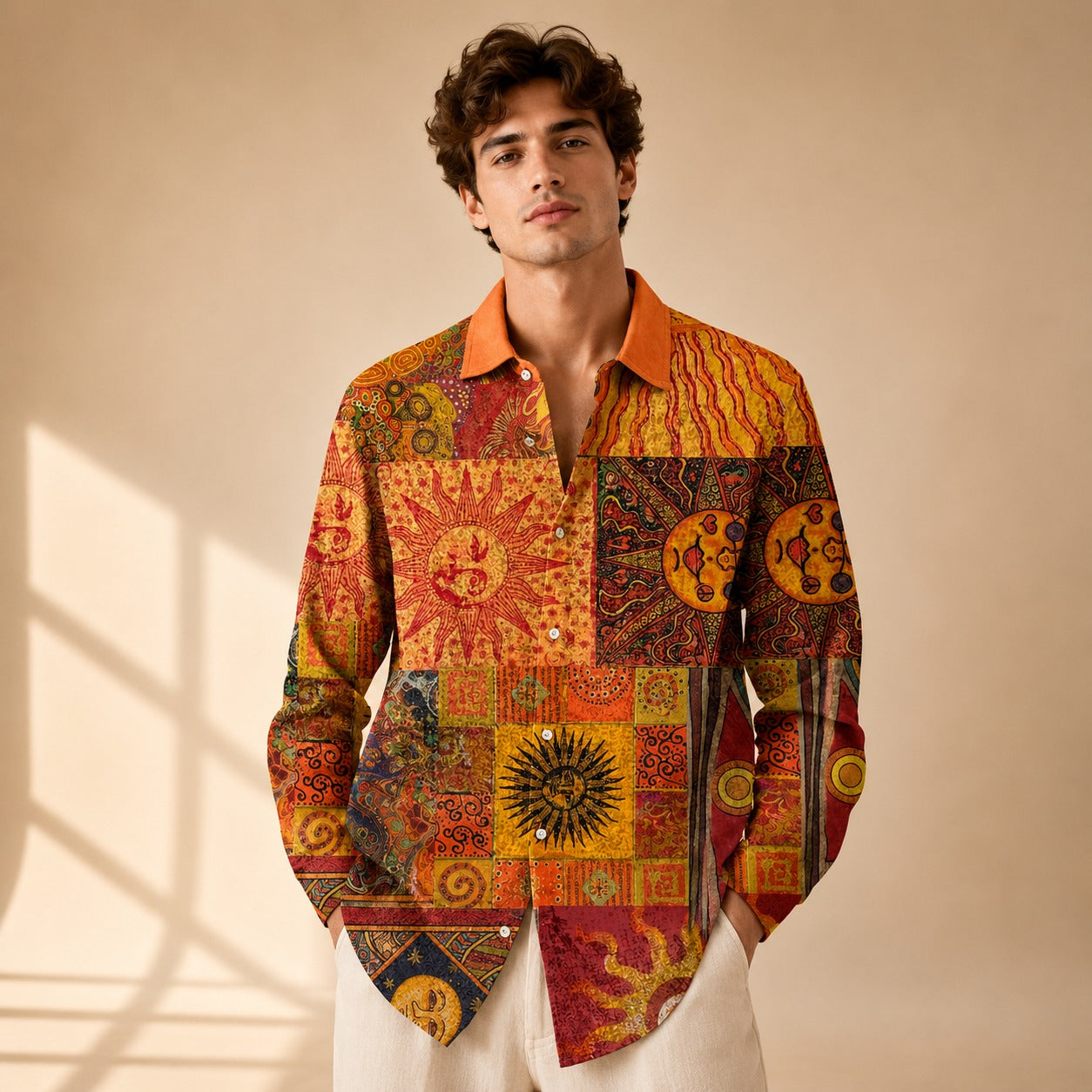 Neil - Chemise d'artiste imprimée à manches longues