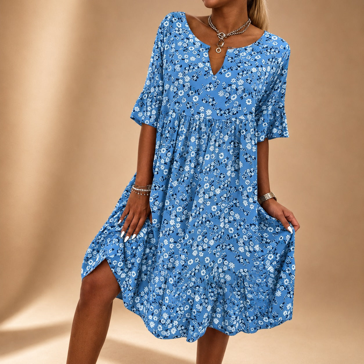 Lilian - Robe Élégante à Motifs Floraux