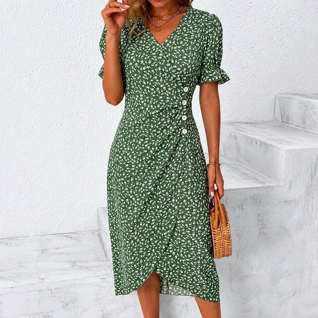 Gabriella - Robe florale asymétrique élégante