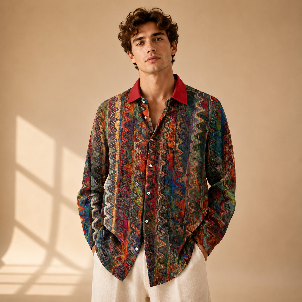 Neil - Chemise d'artiste imprimée à manches longues