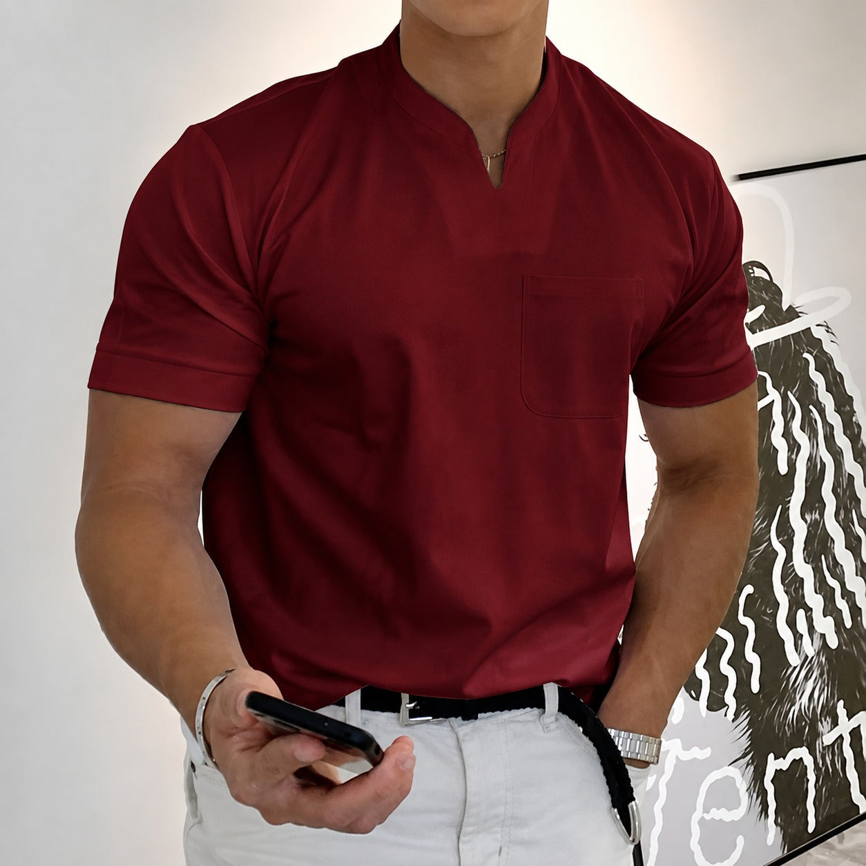 Jason - T-shirt fitness homme à manches courtes