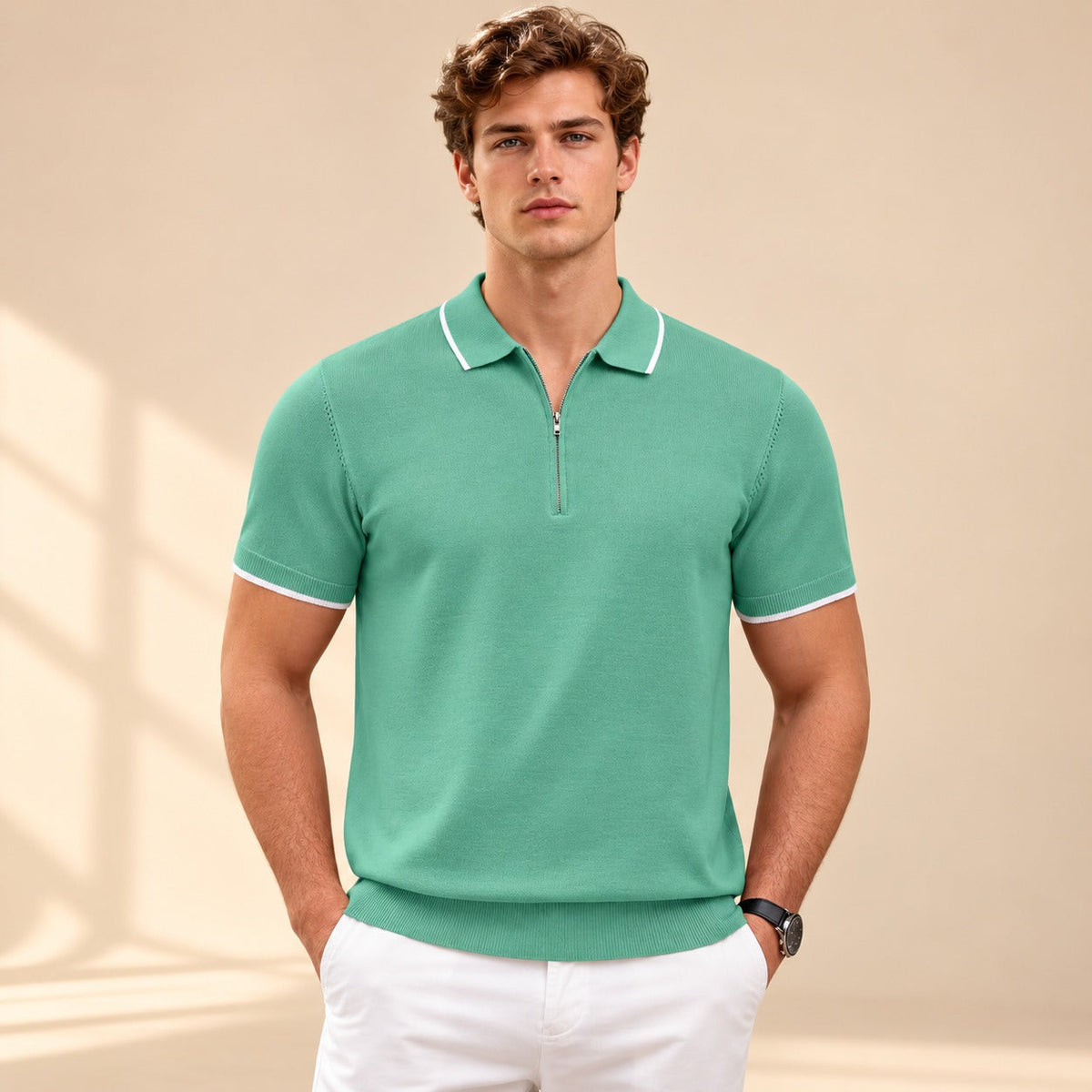 Leonard - Polo Détendu avec Zip