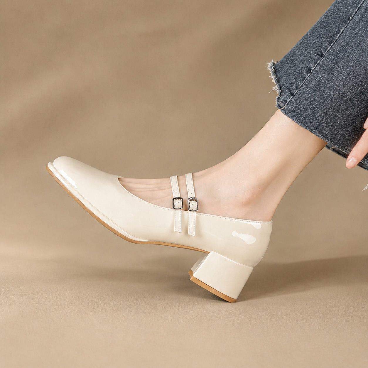 Curtis - Chaussures Élégantes à Talons Carrés