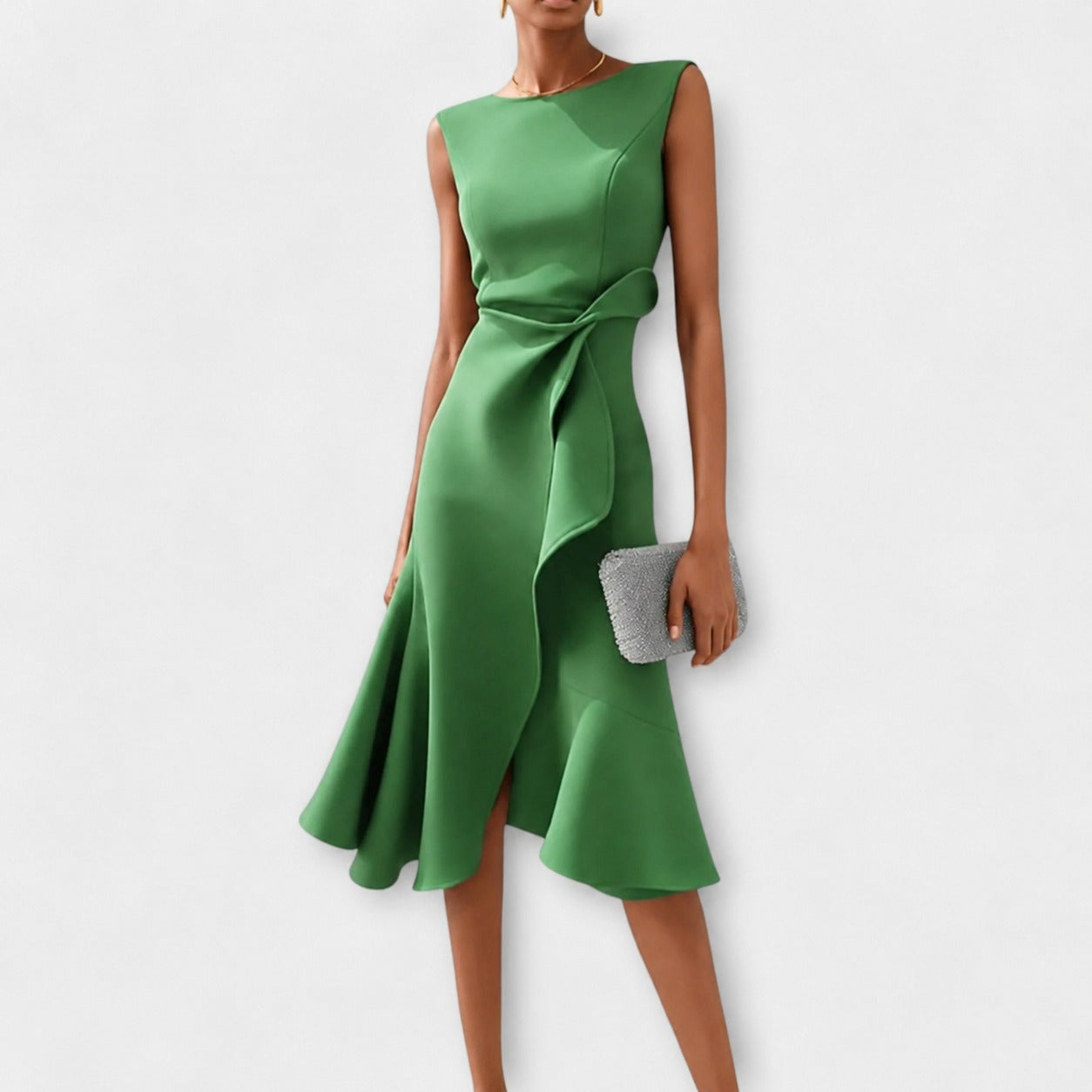 Stella - Robe Midi Chic sans Manches