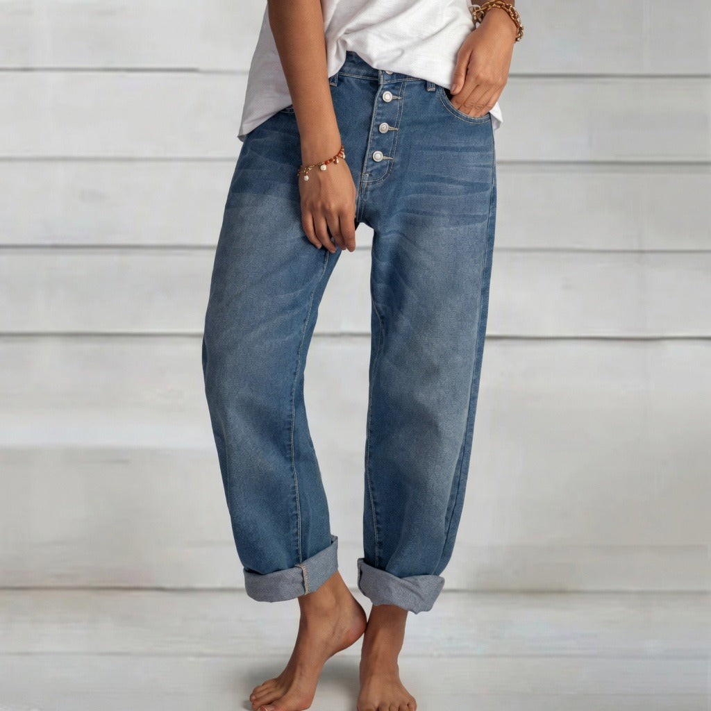 Kaden - Pantalon Taille Haute à Coupe Droite
