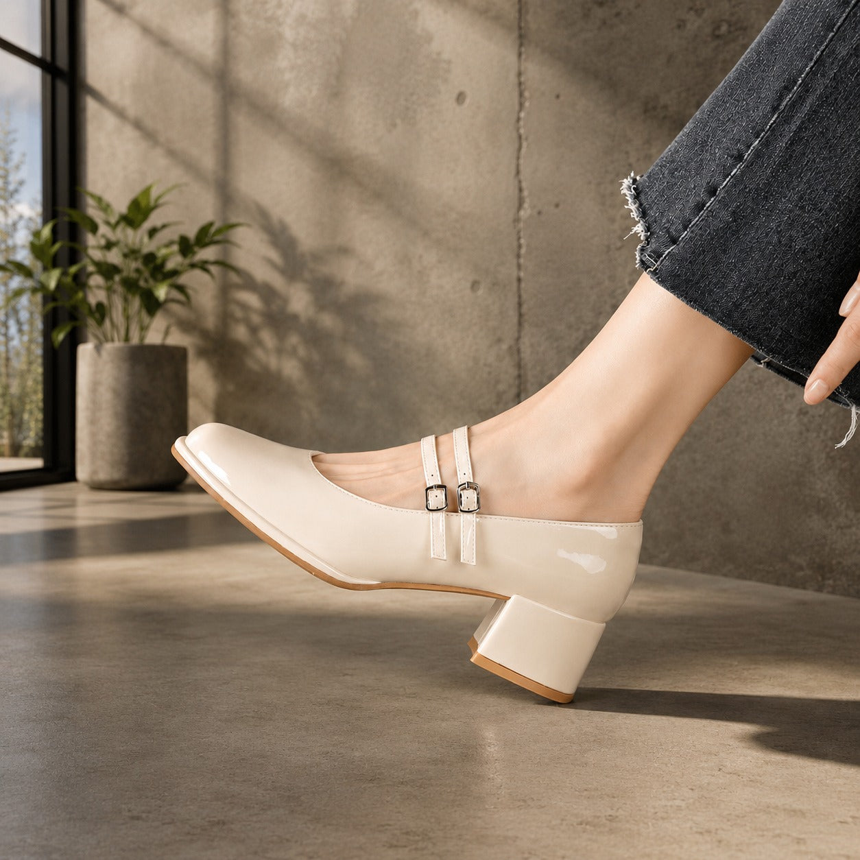 Curtis - Chaussures Élégantes à Talons Carrés