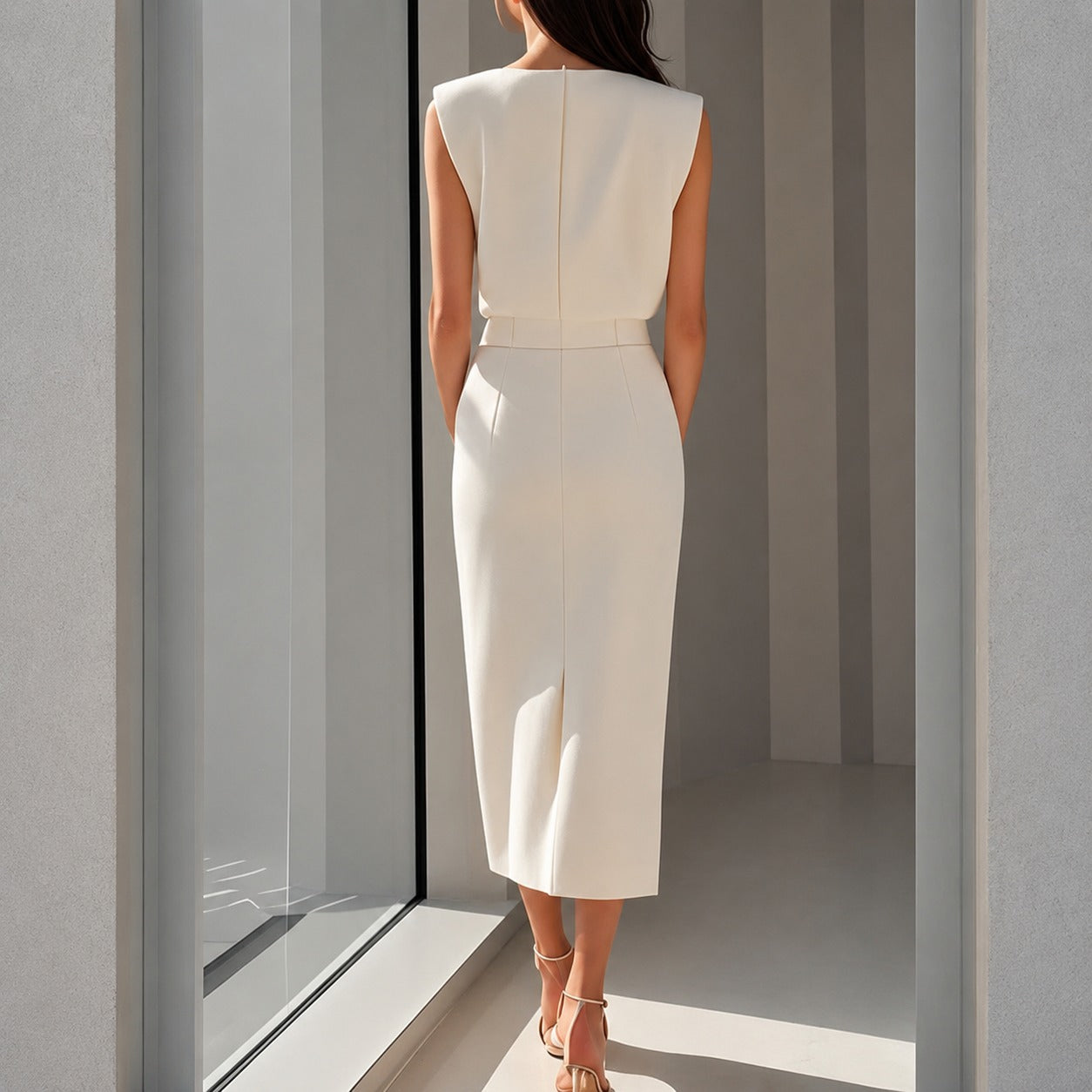 Ruth - Robe midi élégante fendue
