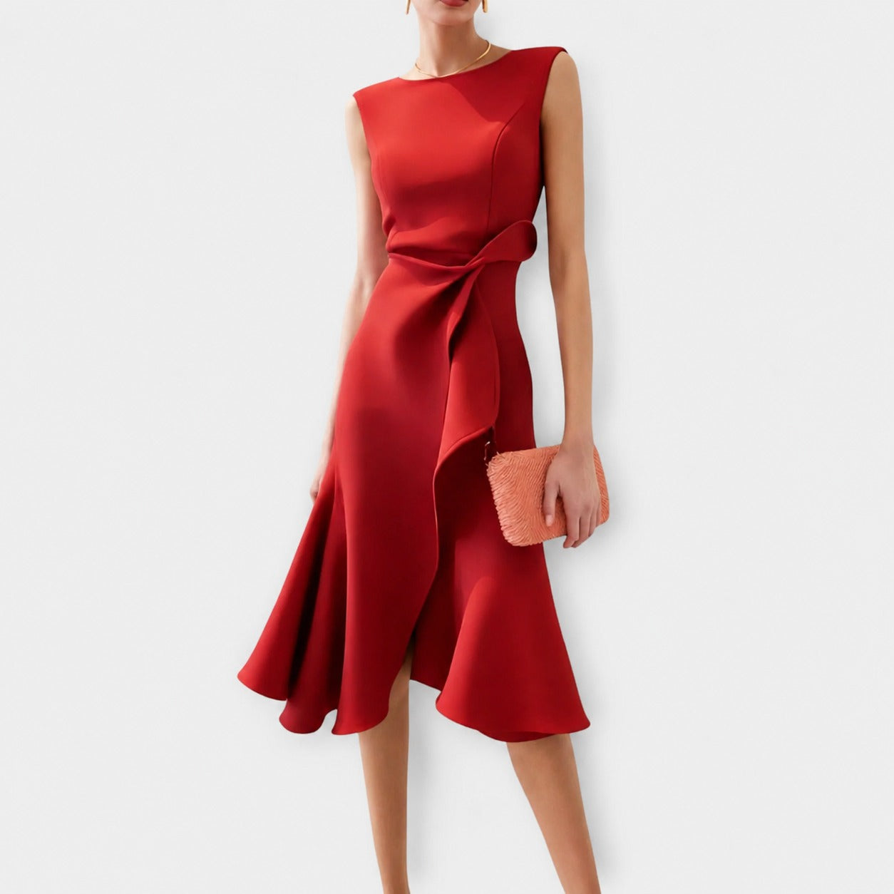 Stella - Robe Midi Chic sans Manches