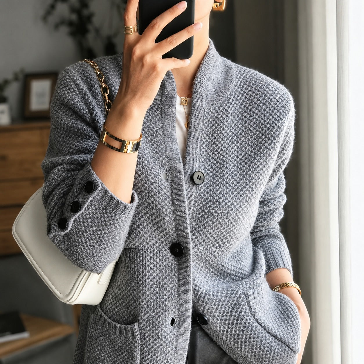 Edda - Cardigan chaud avec boutons